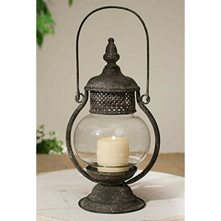 Rope Handle Textures Glass Wedding Rustic Large Hurricane lantern candle holder
